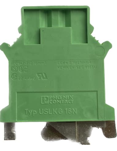 Phoenix USLKG 16N Universal Ground Terminal 16mm2 Din Rail Mount 35mm