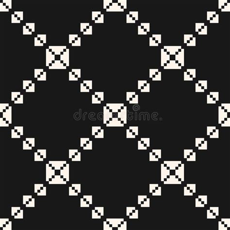 Square Grid Seamless Pattern Vector Abstract Geometric Black And White