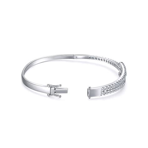 K White Gold Diamond Bangle K Tael Chow Sang Sang