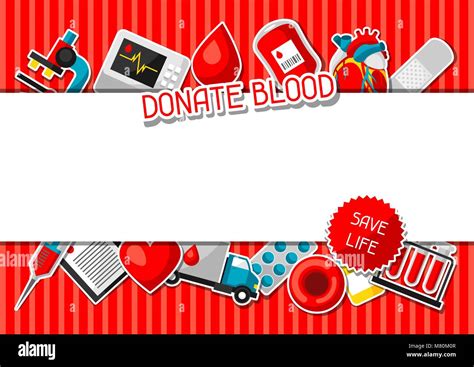 Donate Blood Background With Blood Donation Items Medical And Health