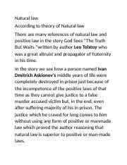 Natural Law vs Positive Law sahil.docx - Natural law According to ...