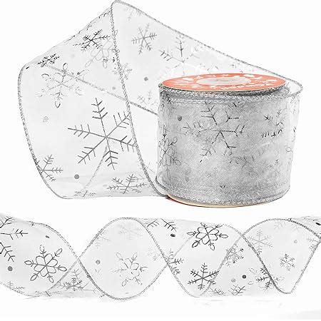 Amazon Livder 2 5 Inch Wide Christmas Wired Ribbon Snowflake