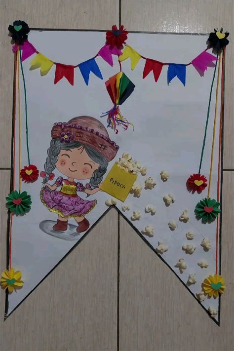 bandeira de festa Junina | Bandeirinhas festa junina, Decoração festa ...