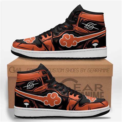 Air Jd Hightop Shoes Akatsuki Jd S Sneakers Orange Custom Anime Shoes