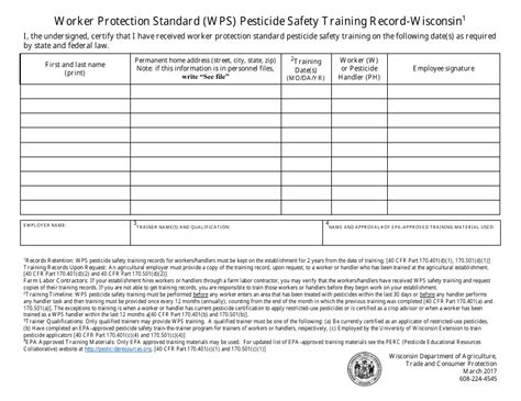 Wisconsin Worker Protection Standard Wps Pesticide Safety Training