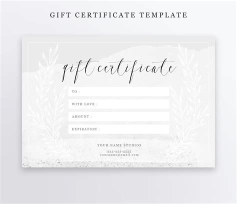 Photography Gift Certificate Template Psd X Editable Etsy inside Photoshoot Gift Certificate ...