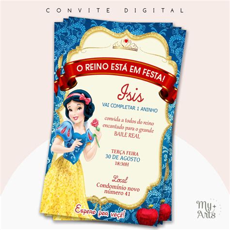 Convite Digital Branca De Neve Elo Produtos Especiais