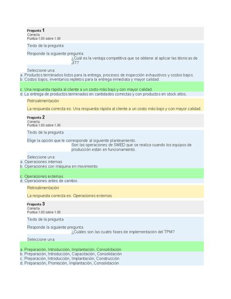 Tecnicas PARA Operaciones Y Calidad Pregunta 1 Correcta Puntúa 1