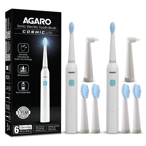 Agaro Cosmic Lite Sonic Electric Toothbrush For Adults With 6 Modes 6