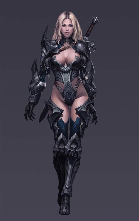 Artstation Demonic Knight Seok Jeon Fantasy Female Warrior Fantasy Women Warrior Woman