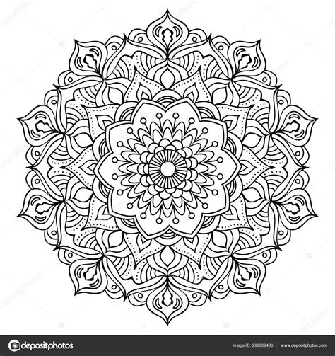 Flower Mandala Coloring Page Stock Photo By ©smk0473 299909438