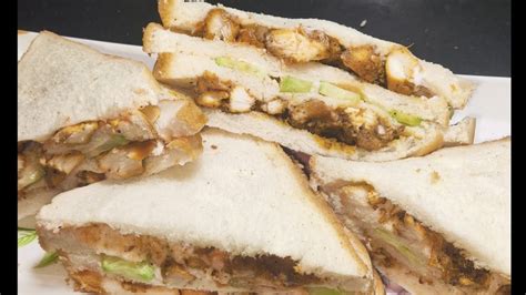 Bakery Style Sandwich Chicken Tikka Sandwich Recipe Kanwal Meyo In