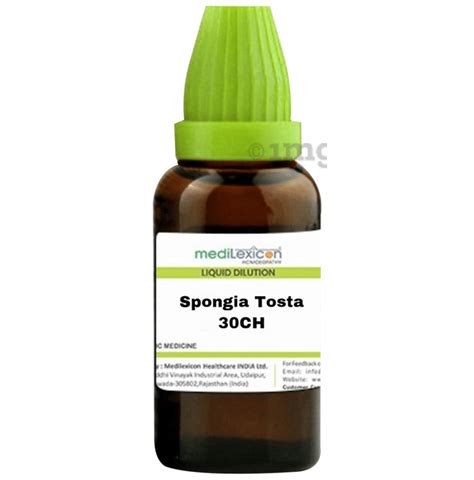 Medilexicon Spongia Tosta Dilution 30 CH Buy Bottle Of 30 0 Ml