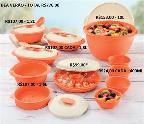 Tupperware Actualité Verão Kit 10 peças Laranja Loja