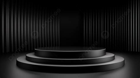 Fondo Elegante Plataforma De Escenario Negro Para Publicidad De Productos 3d Render Fondo