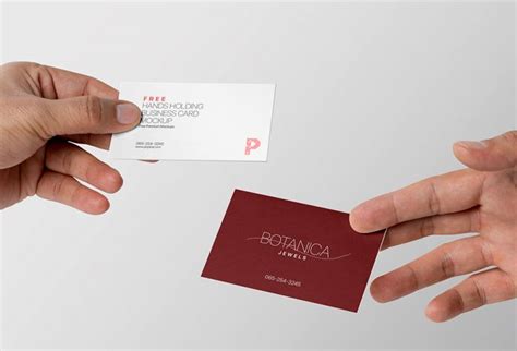 Hands Holding Business Card Mockup Psd Psfiles