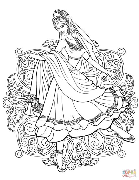 Traditional Indian Woman Coloring Pages