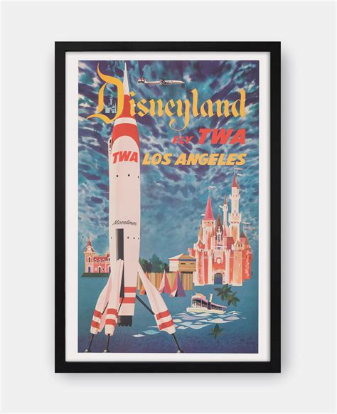 Fly Twa Los Angeles Disneyland 1955 Poster The Curious Desk