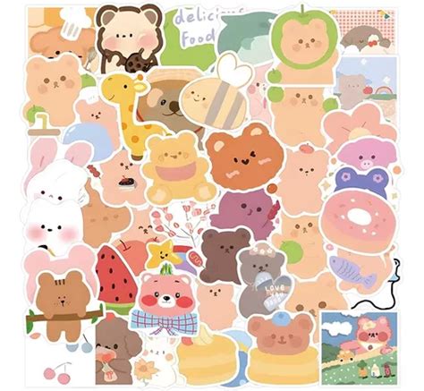 Pegatinas De Oso Coreano Kawaii Para Ni Os Lbumes De Re Cuotas