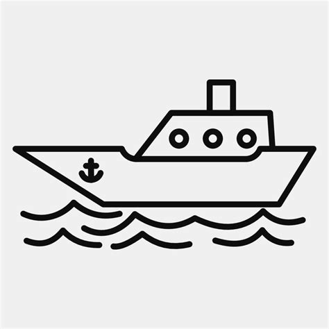 Icon Ship Transportation Elements Icons In Line Style Good For