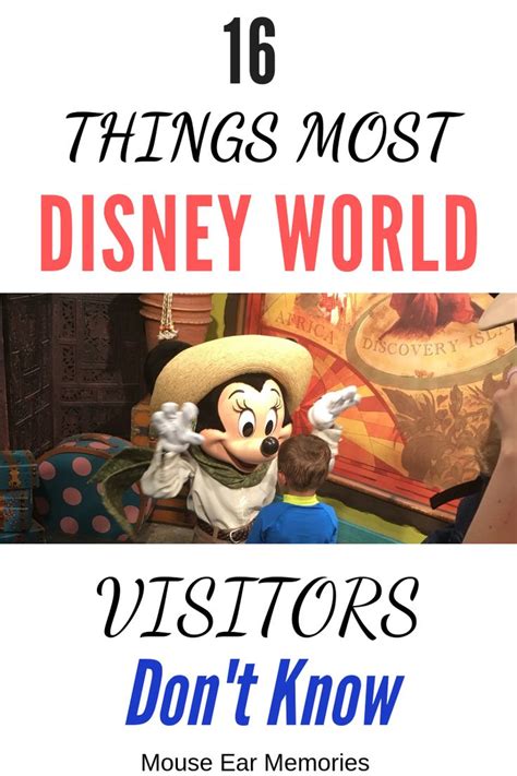 Mickey Mouse With Text That Reads 16 Things Most Disney World Visitors