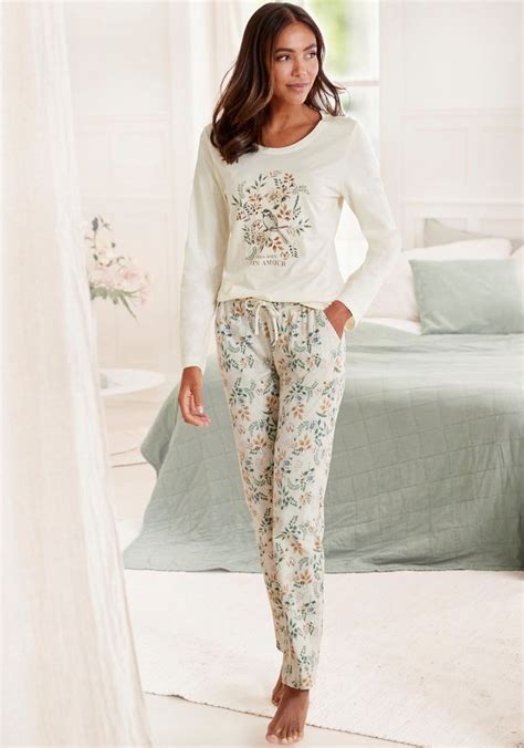 Vivance Dreams Pyjama 2 Tlg Mit Romantischem Blumendruck Hose Mit