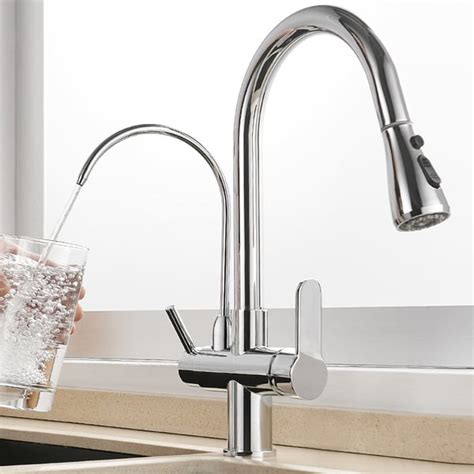 Water Filter Kitchen Faucet Pull Out Faucet In Polished Chrome Solid