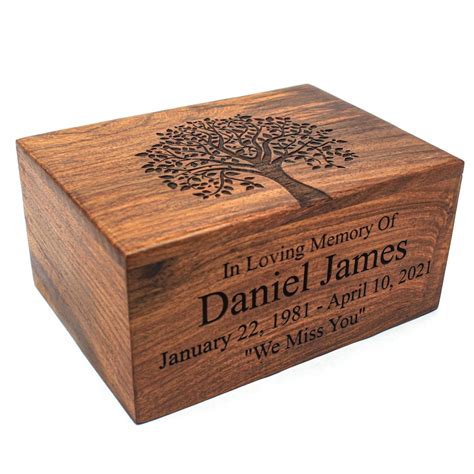 Personalized Adult Cremation Urn For Human Ashes Tree Of Life Wooden