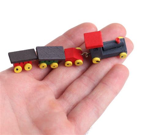 Miniature Wood Toy Train Set Christmas Miniatures Christmas And