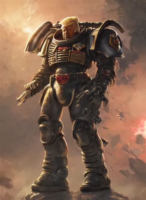 Donald Trump Is A Space Marine Complex D Render Stable Diffusion