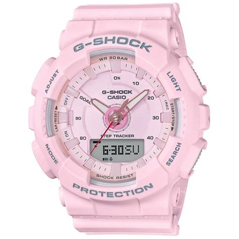 Ladies Casio G Shock S Series Light Pink Step Tracker Watch Gmas130 4a