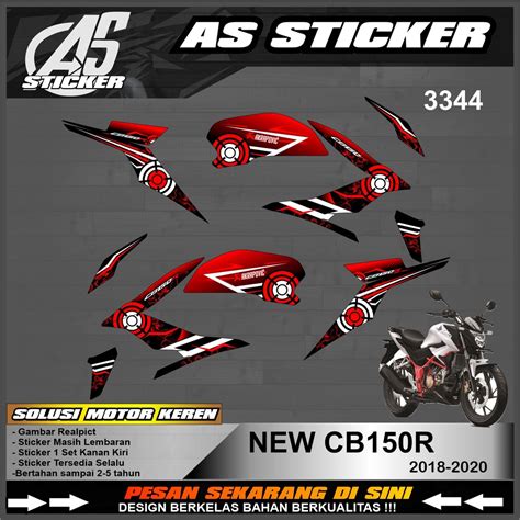 Jual 3344a Sticker Striping Motor CB 150R Streetfire Variasi NEW Semi