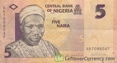 5 Nigerian Naira Paper Banknote Tafawa Balewa Exchange Yours