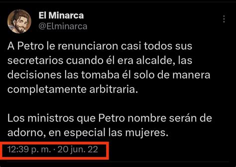 El Minarca on Twitter Trino de hace casi un año ya lo veíamos venir