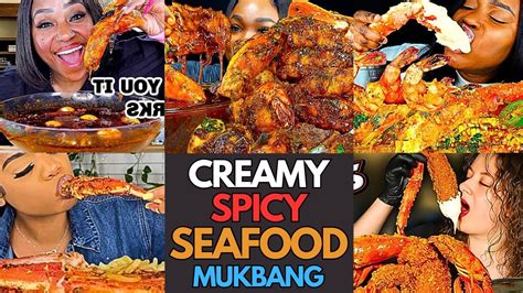 🍤😋👌creamy Spicy Seafood Mukbang A Seafood Boil With A Kick Mukbang