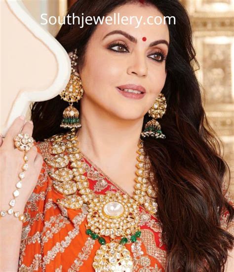 Nita Ambani In A Polki Diamond Mango Mala Photo Indian Jewelry