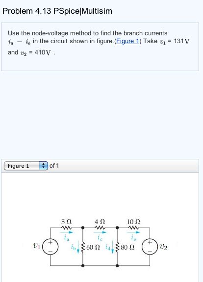 Solved Pspice Multisim Use The Node Voltage Method To Find