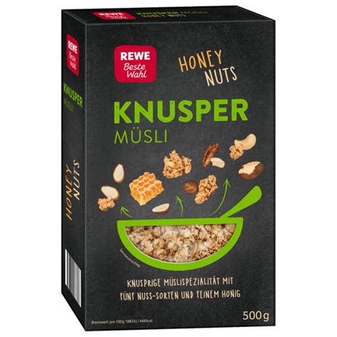 REWE Beste Wahl Knusper Müsli Honig Nuss 500g