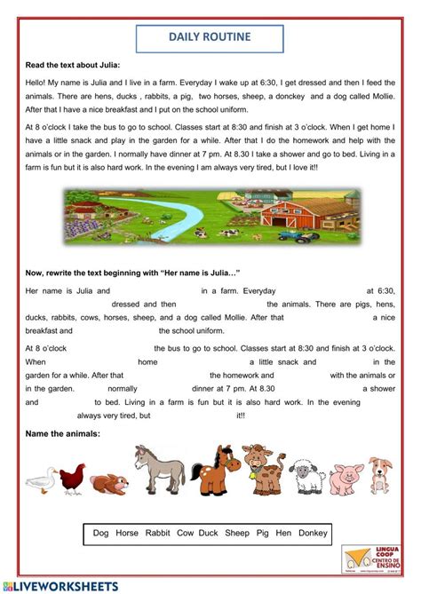 daily routine interactive worksheet daily routine routine daily