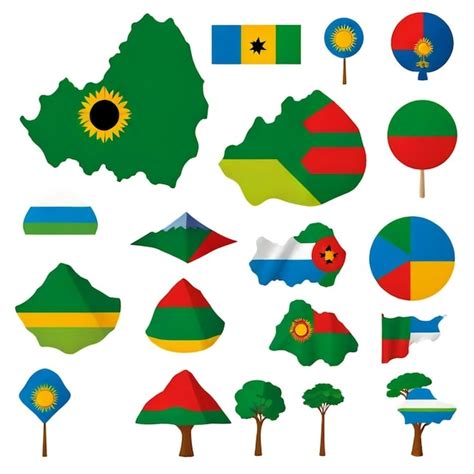 Uma coleção de diferentes países incluindo os países geográficos