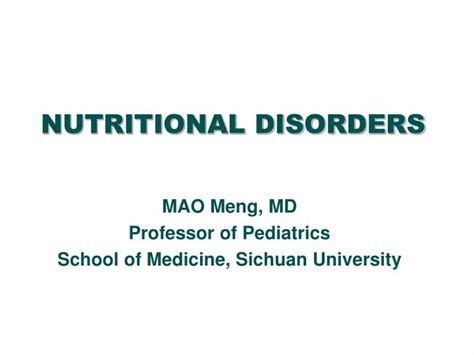 Ppt Nutritional Disorders Powerpoint Presentation Free Download Id