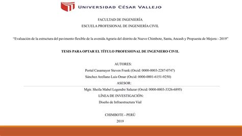 Tesis Para Optar Por El T Tulo Profesional De Ingeniero Civil Ppt