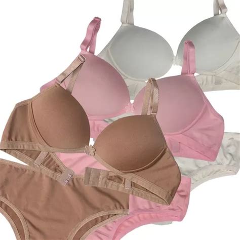 Kit 3 Conjunto Lingerie Infantil Menina Moça Bojo