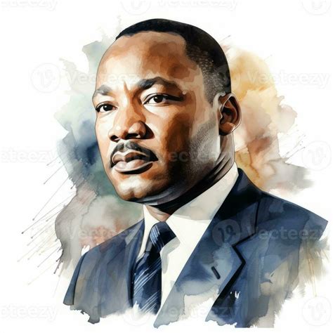 Colorful Hand Drawn Watercolor Illustration Of A Martin Luther King Jr