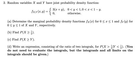 Solved Random Variables X ﻿and Y ﻿have Joint Probability