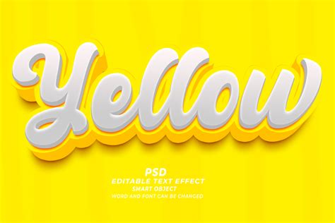 Yellow PSD 3D Editable Text Effect Graphic by TrueVector · Creative Fabrica 
