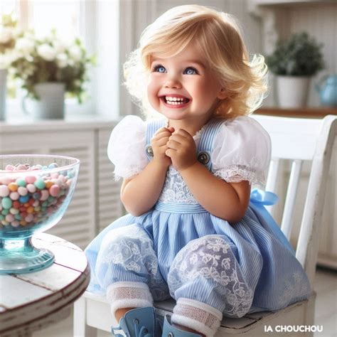 Mon Blog De Cr Ation Ia Chouchou Jolie Petite Fille Blonde Souriante Habill E D Une Adorable