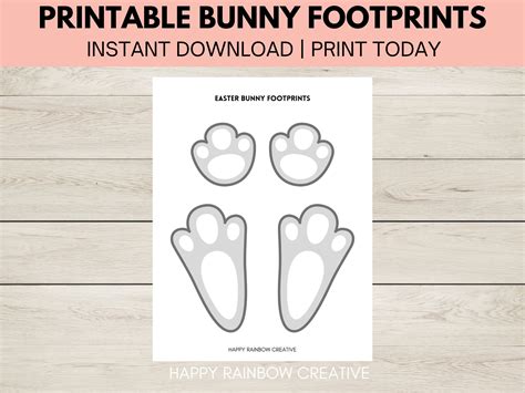 Easter Bunny Footprints Printable Easter Bunny Feet For Easter Morning Bunny Rabbit Paw Print