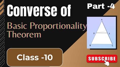 Converse Of Thales Theorem Converse Of Basic Proportionality Theorem