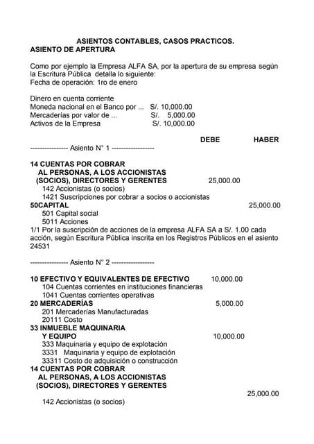 Asientos Contables Casos Practicos Pdf